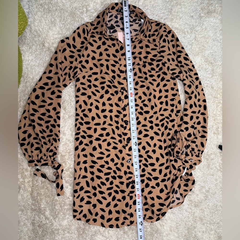 Missguided Animal Print Shirtdress Size 4 with tags - Picture 7 of 13